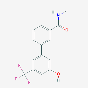 molecular formula C15H12F3NO2 B6384484 5-[3-(N-Methylaminocarbonyl)phenyl]-3-trifluoromethylphenol CAS No. 1261889-14-8