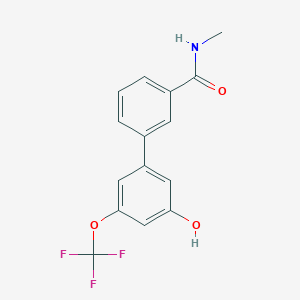 molecular formula C15H12F3NO3 B6384494 5-[3-(N-Methylaminocarbonyl)phenyl]-3-trifluoromethoxyphenol CAS No. 1261979-00-3