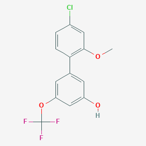 molecular formula C14H10ClF3O3 B6384657 MFCD18316388 CAS No. 1262004-33-0