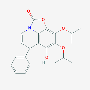 molecular formula C22H23NO5 B063847 7-Hydroxy-9-phenyl-5,6-di(propan-2-yloxy)-3-oxa-1-azatricyclo[6.3.1.04,12]dodeca-4,6,8(12),10-tetraen-2-one CAS No. 188824-86-4