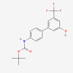 molecular formula C18H18F3NO3 B6385057 5-(4-BOC-Aminophenyl)-3-trifluoromethylphenol CAS No. 1261922-31-9