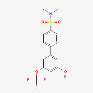 molecular formula C15H14F3NO4S B6385075 5-(4-N,N-Dimethylsulfamoylphenyl)-3-trifluoromethoxyphenol CAS No. 1261953-00-7
