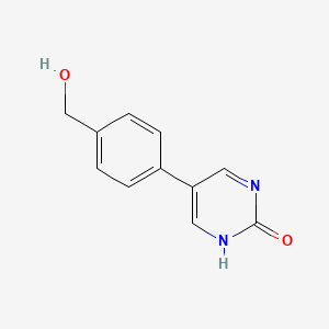 molecular formula C11H10N2O2 B6385266 5-(4-(Hydroxymethyl)phenyl)pyrimidin-2-ol CAS No. 1111113-67-7