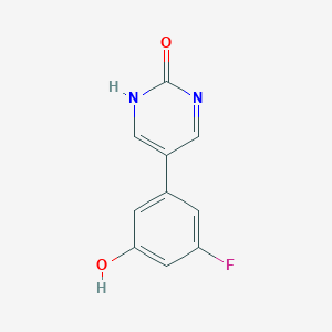 molecular formula C10H7FN2O2 B6385327 5-(3-Fluoro-5-hydroxyphenyl)-2-hydroxypyrimidine CAS No. 1261965-32-5