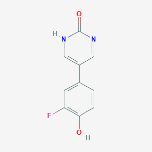 B6385331 5-(3-Fluoro-4-hydroxyphenyl)-2-hydroxypyrimidine, 95% CAS No. 1111108-56-5