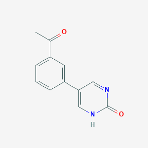 molecular formula C12H10N2O2 B6385418 1-(3-(2-Hydroxypyrimidin-5-yl)phenyl)ethanone CAS No. 1111108-71-4