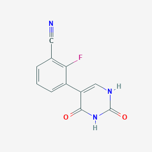 molecular formula C11H6FN3O2 B6385434 5-(3-Cyano-2-fluorophenyl)-(2,4)-dihydroxypyrimidine CAS No. 1261903-98-3