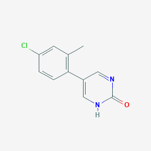 B6385595 5-(4-Chloro-2-methylphenyl)-2-hydroxypyrimidine, 95% CAS No. 1111108-75-8