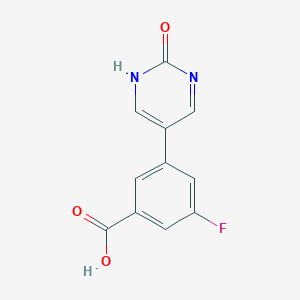 molecular formula C11H7FN2O3 B6385697 5-(3-Carboxy-5-fluorophenyl)-2-hydroxypyrimidine CAS No. 1261923-37-8