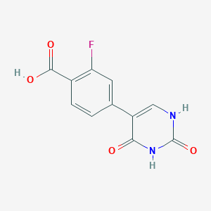 molecular formula C11H7FN2O4 B6385711 5-(4-Carboxy-3-fluorophenyl)-(2,4)-dihydroxypyrimidine CAS No. 1261943-12-7