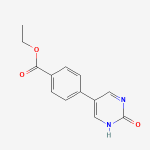 molecular formula C13H12N2O3 B6385822 5-(4-Ethoxycarbonylphenyl)-2-hydroxypyrimidine CAS No. 1111113-49-5
