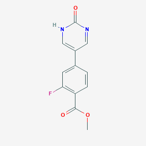 5-(3-Fluoro-4-methoxycarbonylphenyl)-2-hydroxypyrimidine, 95%