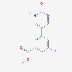 5-(3-Fluoro-5-methoxycarbonylphenyl)-2-hydroxypyrimidine, 95%