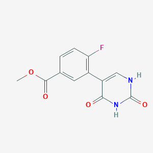 (2,4)-Dihydroxy-5-(2-fluoro-5-methoxycarbonylphenyl)pyrimidine, 95%