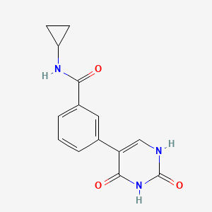 molecular formula C14H13N3O3 B6385931 5-[3-(Cyclopropylaminocarbonyl)phenyl]-(2,4)-dihydroxypyrimidine CAS No. 1261959-45-8