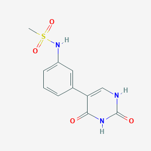 molecular formula C11H11N3O4S B6386025 (2,4)-Dihydroxy-5-(3-methylsulfonylaminophenyl)pyrimidine CAS No. 1261902-67-3