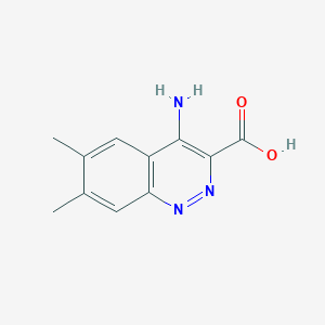 molecular formula C11H11N3O2 B063862 3-Cinnolinecarboxylic acid, 4-amino-6,7-dimethyl-, hydrate CAS No. 161373-42-8