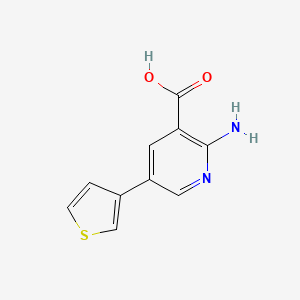 molecular formula C10H8N2O2S B6386231 2-Amino-5-(thiophen-3-YL)nicotinic acid CAS No. 1261995-59-8
