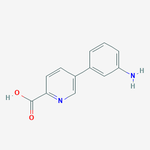 molecular formula C12H10N2O2 B6386421 5-(3-Aminophenyl)picolinic acid CAS No. 1261896-52-9