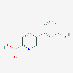 molecular formula C12H9NO3 B6386461 5-(3-Hydroxyphenyl)picolinic acid CAS No. 1261929-24-1