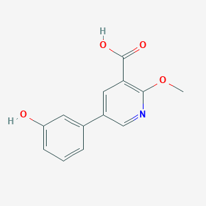 molecular formula C13H11NO4 B6386497 5-(3-HYDROXYPHENYL)-2-METHOXYNICOTINIC ACID CAS No. 1261904-34-0