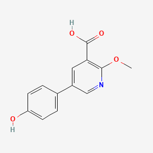 molecular formula C13H11NO4 B6386520 5-(4-HYDROXYPHENYL)-2-METHOXYNICOTINIC ACID CAS No. 1261903-39-2