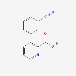 molecular formula C13H8N2O2 B6386550 3-(3-Cyanophenyl)picolinic acid CAS No. 1258614-51-5
