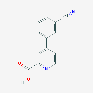 molecular formula C13H8N2O2 B6386582 4-(3-Cyanophenyl)picolinic acid CAS No. 1258618-35-7