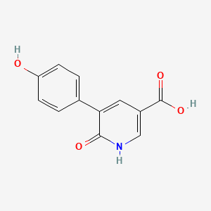 molecular formula C12H9NO4 B6386594 5-(4-Hydroxyphenyl)-6-hydroxynicotinic acid CAS No. 1261896-65-4