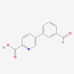 molecular formula C13H9NO3 B6386722 5-(3-Formylphenyl)pyridine-2-carboxylic acid CAS No. 566198-39-8