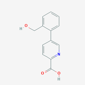 molecular formula C13H11NO3 B6387041 5-(2-Hydroxymethylphenyl)picolinic acid CAS No. 1261955-39-8