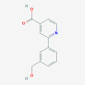 molecular formula C13H11NO3 B6387051 2-(3-Hydroxymethylphenyl)isonicotinic acid CAS No. 1255636-20-4
