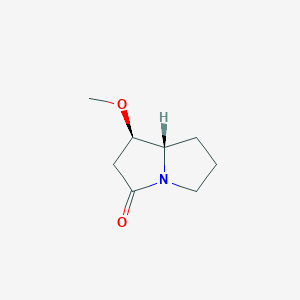 molecular formula C8H13NO2 B063871 (1R,8S)-1-methoxy-1,2,5,6,7,8-hexahydropyrrolizin-3-one CAS No. 176484-64-3