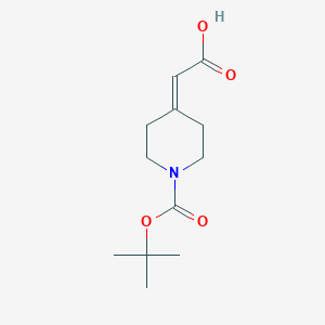 molecular formula C12H19NO4 B063874 1-Boc-piperidin-4-ylideneacetic acid CAS No. 193085-24-4
