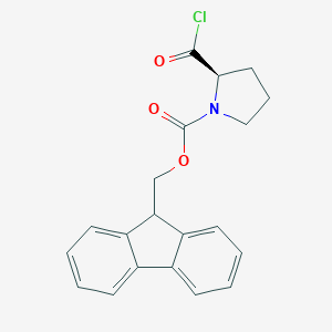 molecular formula C20H18ClNO3 B063886 (9H-Fluoren-9-yl)methyl (2R)-2-(chlorocarbonyl)pyrrolidine-1-carboxylate CAS No. 171905-37-6