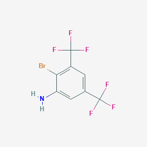 molecular formula C8H4BrF6N B063891 2-Bromo-3,5-bis(trifluoromethyl)aniline CAS No. 174824-16-9