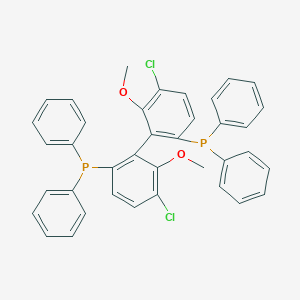 molecular formula C38H30Cl2O2P2 B063895 [4-Chloro-2-(3-chloro-6-diphenylphosphanyl-2-methoxyphenyl)-3-methoxyphenyl]-diphenylphosphane CAS No. 185913-98-8