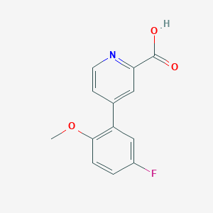 B6389759 4-(5-Fluoro-2-methoxyphenyl)picolinic acid, 95% CAS No. 1255637-60-5
