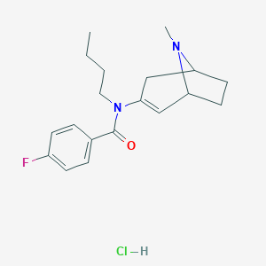 molecular formula C19H26ClFN2O B063911 N-Butyl-4-fluoro-N-(8-methyl-8-azabicyclo(3.2.1)oct-2-en-3-yl)benzamide monohydrochloride CAS No. 171261-19-1