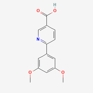 molecular formula C14H13NO4 B6391392 6-(3,5-DIMETHOXYPHENYL)NICOTINIC ACID CAS No. 1258622-66-0