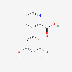 molecular formula C14H13NO4 B6391411 3-(3,5-Dimethoxyphenyl)picolinic acid CAS No. 1258635-03-8