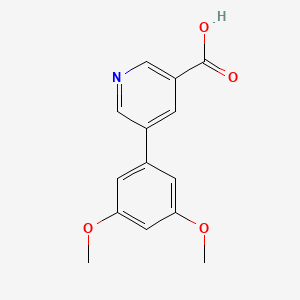 molecular formula C14H13NO4 B6391435 5-(3,5-DIMETHOXYPHENYL)NICOTINIC ACID CAS No. 1258612-89-3