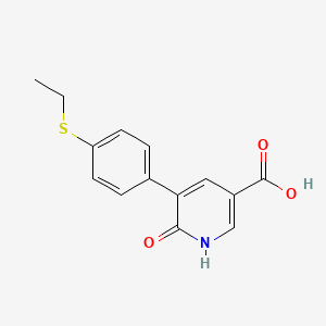 molecular formula C14H13NO3S B6391490 5-(4-Ethylthiophenyl)-6-hydroxynicotinic acid CAS No. 1261910-62-6