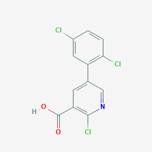 molecular formula C12H6Cl3NO2 B6392403 2-Chloro-5-(2,5-dichlorophenyl)nicotinic acid CAS No. 1261960-19-3