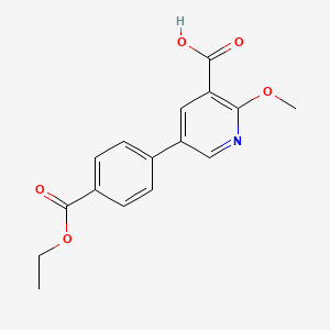 molecular formula C16H15NO5 B6392758 5-(4-Ethoxycarbonylphenyl)-2-methoxynicotinic acid CAS No. 1261892-34-5
