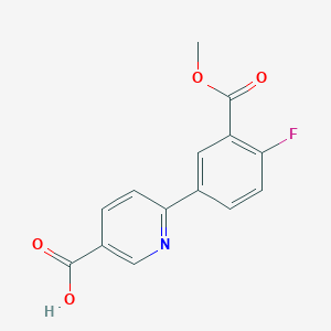 molecular formula C14H10FNO4 B6393131 6-(4-Fluoro-3-methoxycarbonylphenyl)nicotinic acid CAS No. 1261967-58-1