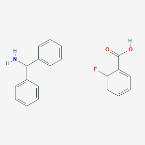molecular formula C20H18FNO2 B063933 Benzenemethanamine, alpha-phenyl-, 2-fluorobenzoate CAS No. 171507-24-7