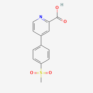 molecular formula C13H11NO4S B6393318 4-(4-Methylsulfonylphenyl)picolinic acid CAS No. 1258615-27-8