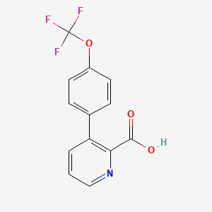 molecular formula C13H8F3NO3 B6393648 3-(4-(Trifluoromethoxy)phenyl)picolinic acid CAS No. 1261561-96-9