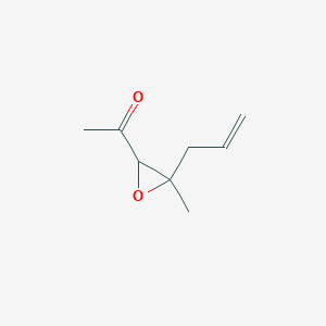 molecular formula C8H12O2 B063940 1-(3-Methyl-3-prop-2-enyloxiran-2-yl)ethanone CAS No. 189170-25-0